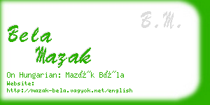 bela mazak business card